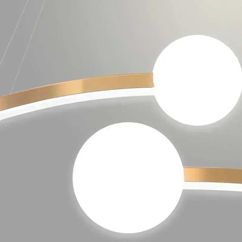 Nordic Minimalist Ring LED Pendant Lamp Dimmable For Table Dining Room Kitchen Island Bedroom Chandelier Lustre Lighting Fixture