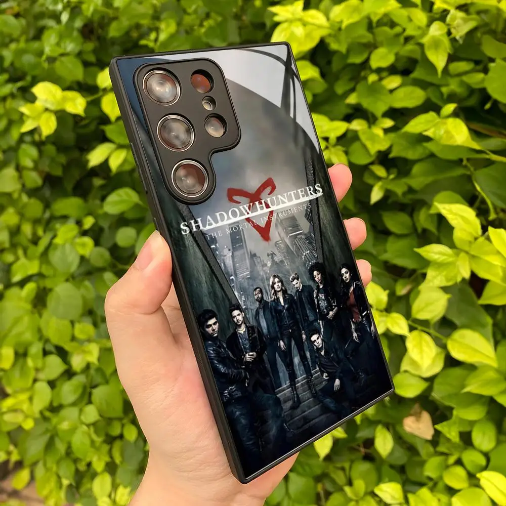 Чехол для телефона Shadowhunters для Samsung Galaxy S24 S23 S22 S20 A24 A54 S21 A34 A53 Note20 M54 Fe Ultra Plus, черный стеклянный чехол