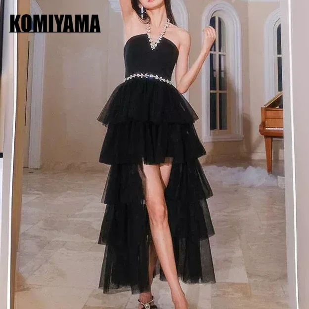 

Hanging Neck Strapless Elegant Wed Party Vestidos Temperament Sexy Prom Dresses Birthday Celebrity Banquet Evening Dress