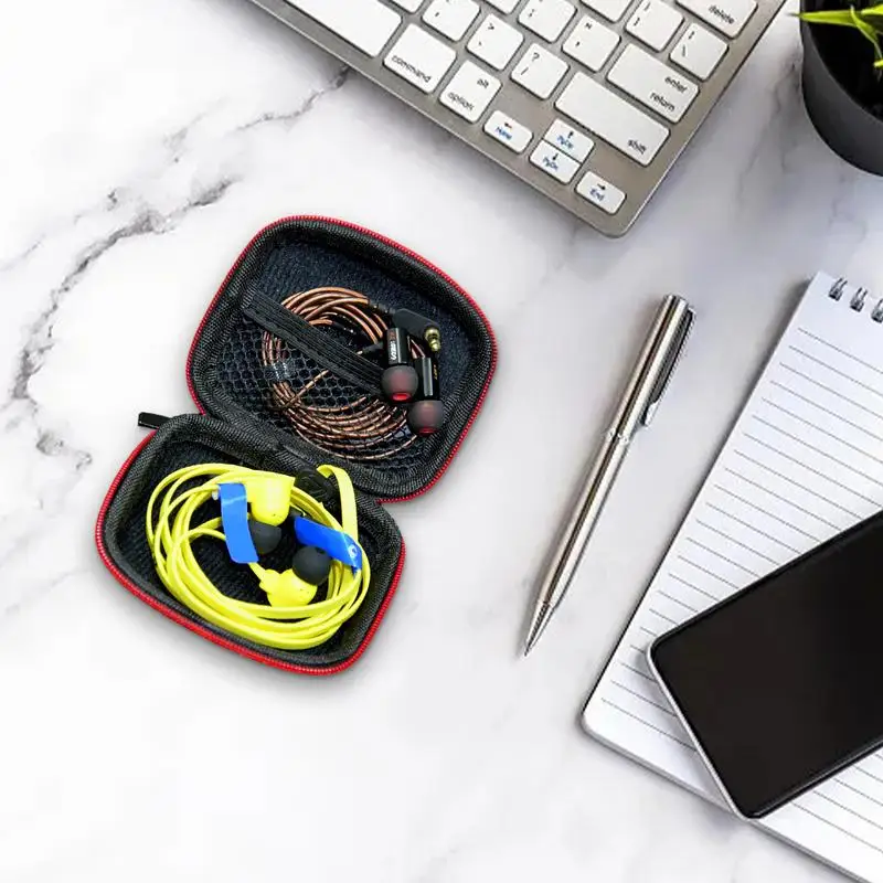 Earbud Holder Case Waterproof  Multifunctional Earphone Cover Small Earphone Storage Bag Data Cable Organizer Bag Zipper pouch