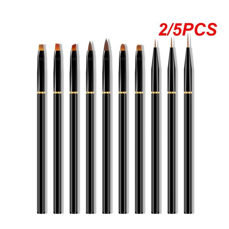 

2/5PCS Professional Nail Art Pen Nail Brush Black Nail Pen Drawing Pen Crystal Pen Nail Carving Pen For Acrylic Gel Spider Gel