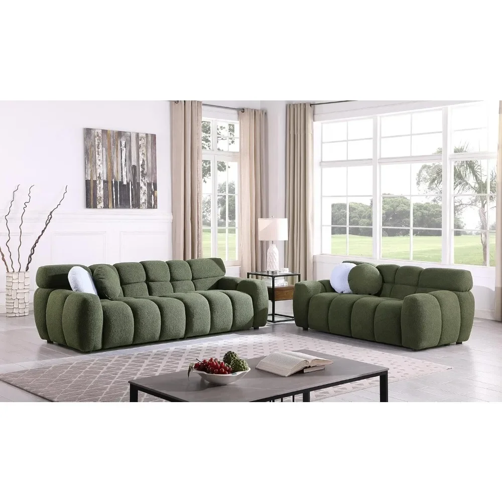 2 Piece Cloud Sofa Couch Set for Living Room, 65