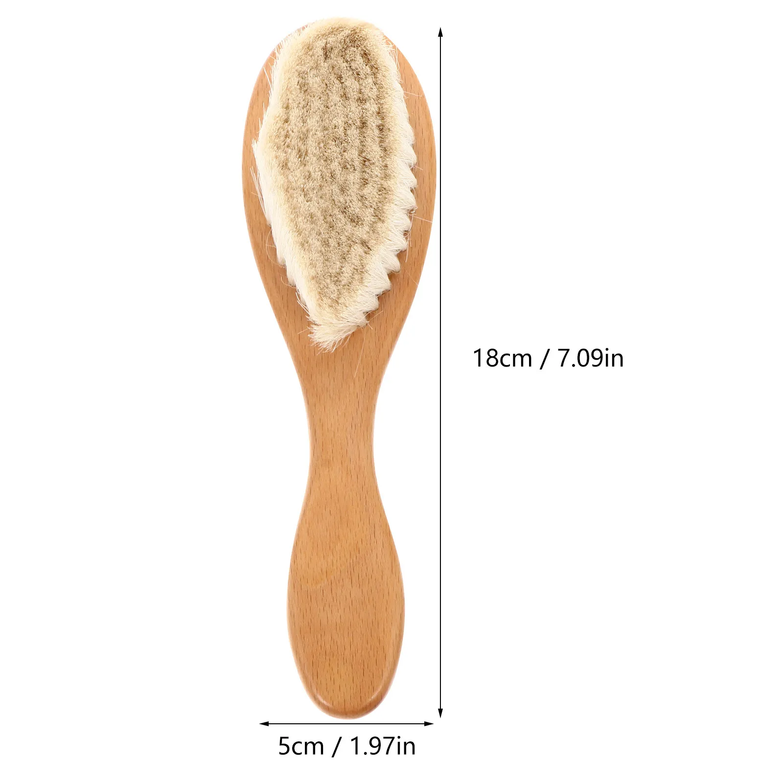 Baby Hair Brush Natural Wood Toddler Infant Soft Wool Bristles Scalp Massage Improve Circulation Lightweight Ergonomic Comb