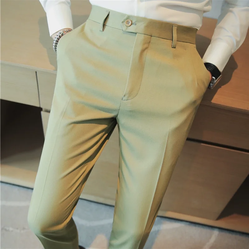 2023 Autumn New Solid Straight Casual Pant High Quality Fashion Simplicity Men Suit Pants Formal Business Office Social Trousers