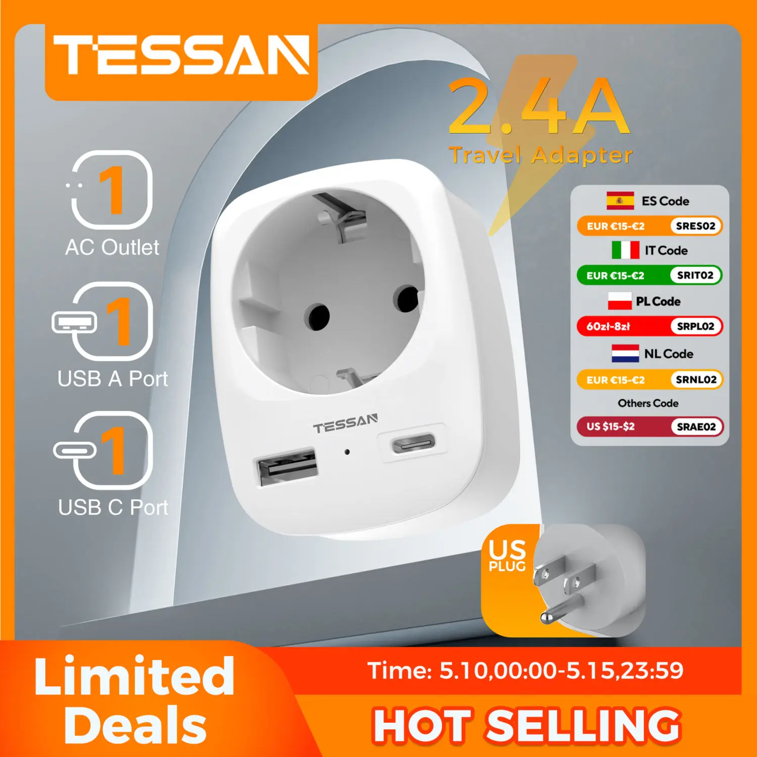 Tessan Travel Adapt…