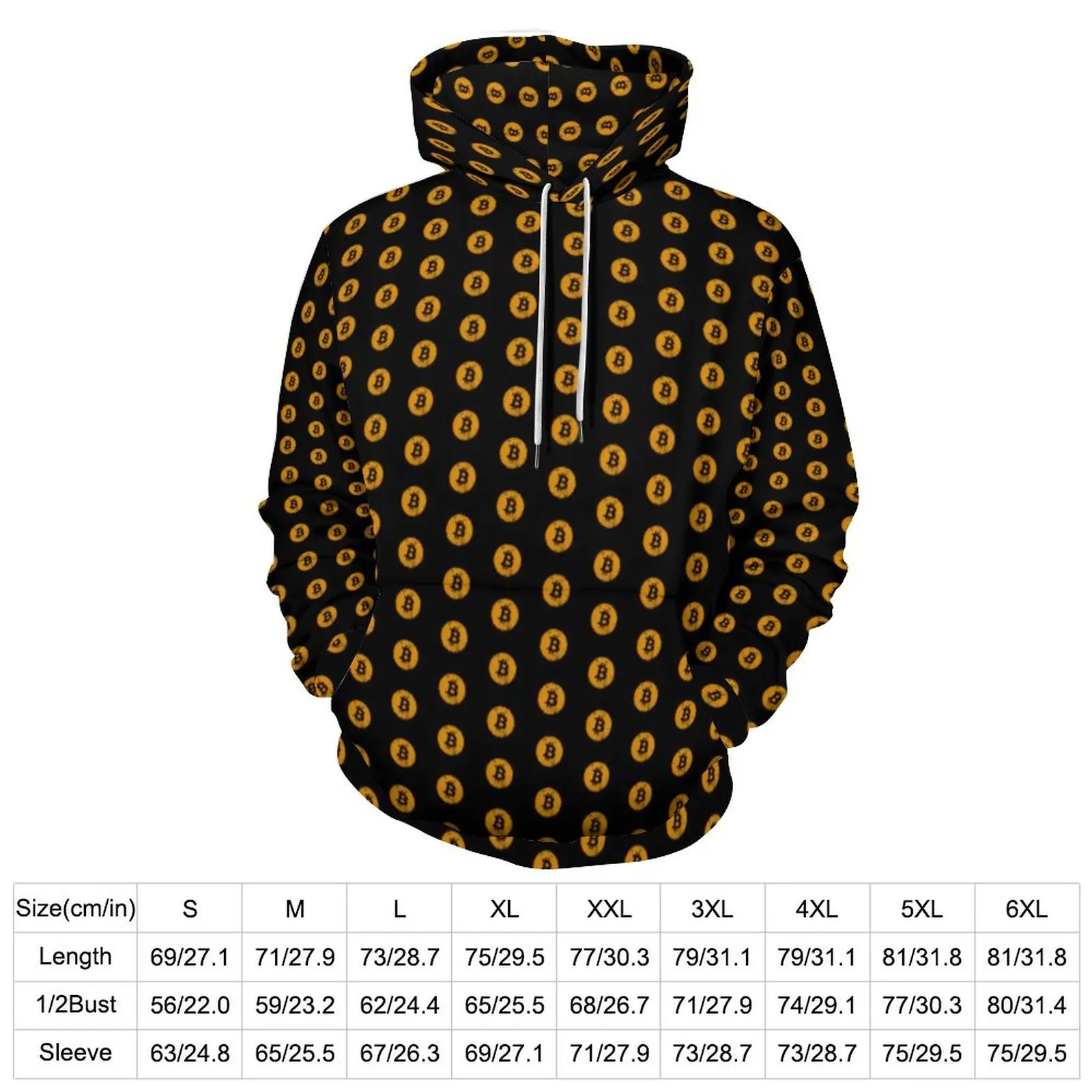 Bitcoin Print Hoodies Digital Currency Money Street Fashion Oversize Hoodie Ladies Long-Sleeve Cute Pattern Casual Sweatshirts