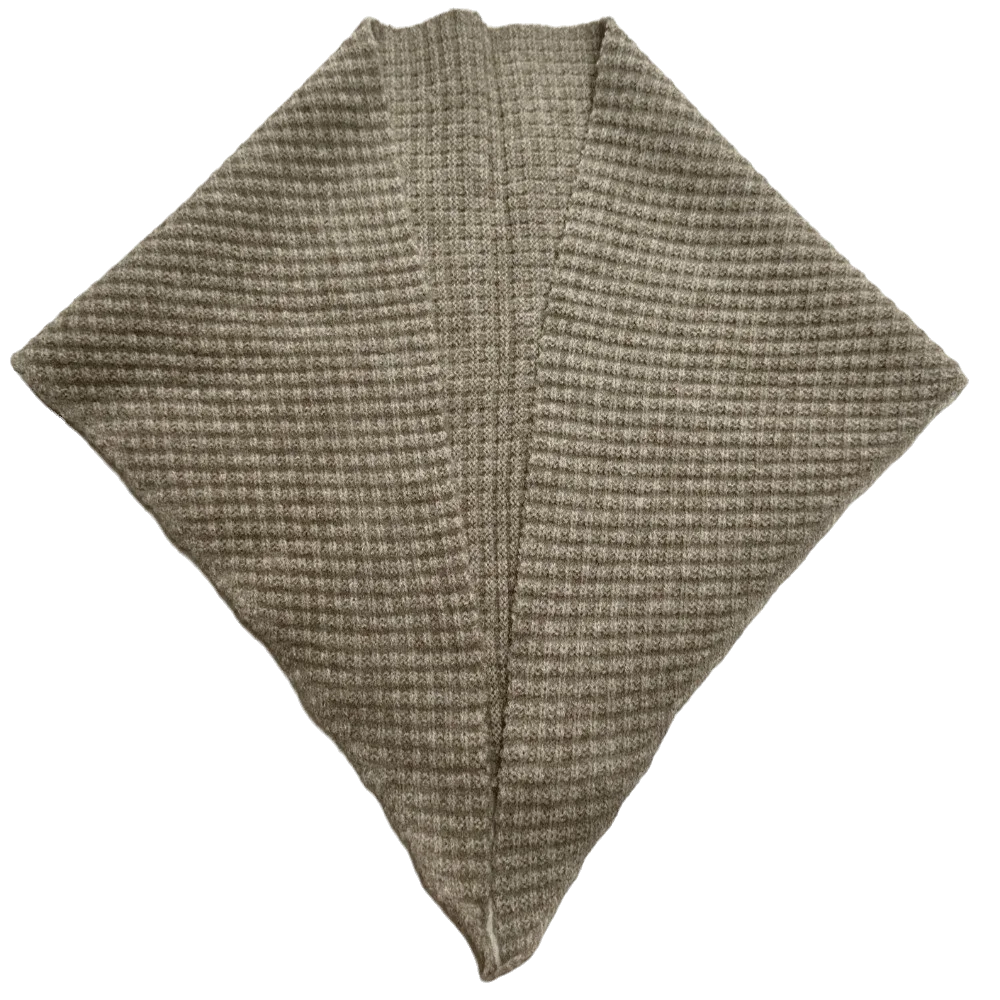 British Style Solid Color Triangular Short Shawl Polyester Warm Wool Blend Scarf Waffle False Collar Knitted Scarf Winter