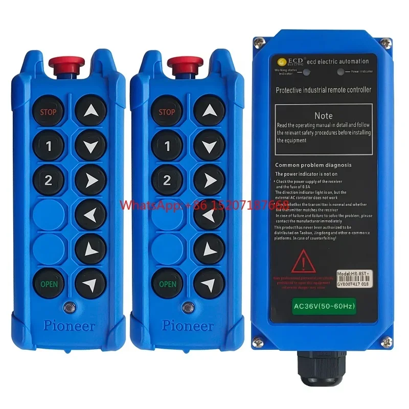 

New arrival ECD-Q800C industrial RF 2 transmitter and 1 receiver bridge crane smart remote control wireless