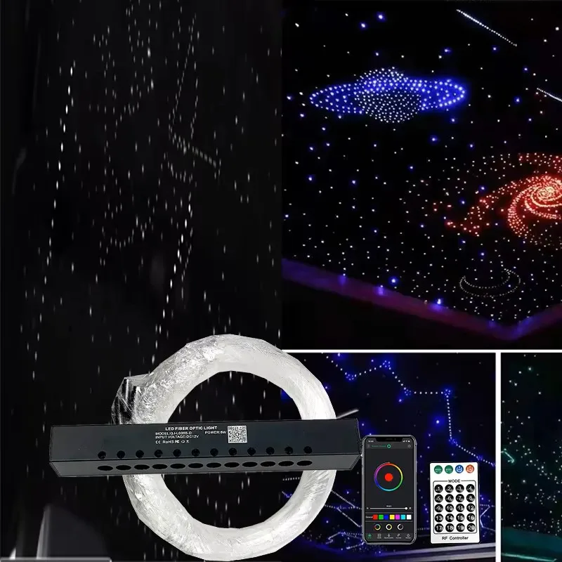 new Shooting Stars Effect 12Holes Fiber Optic Kit Light LED Meteor Light Engine with RF Remote Controller Starry Sky Ceiling hot