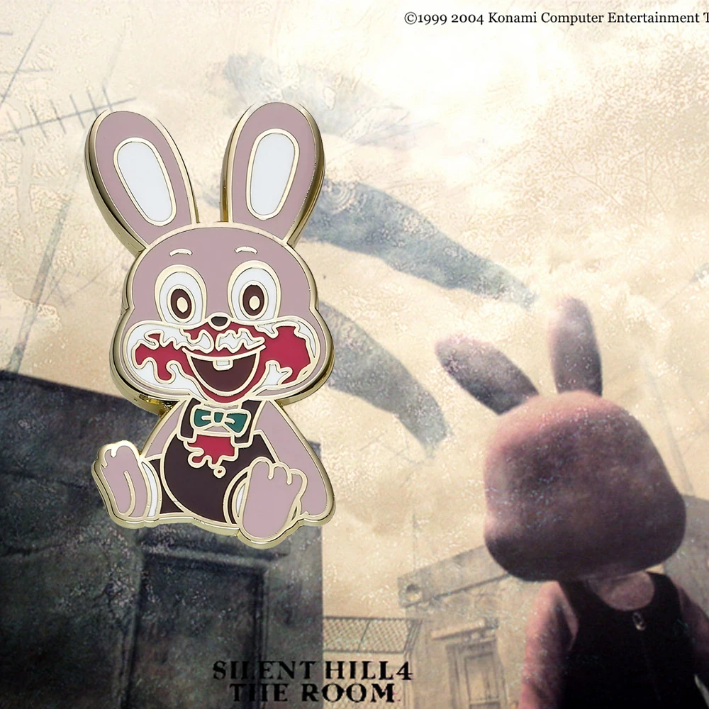 Silent Hill 3 Robbie the Rabbit Lakeside Amusement Park Mascot Metal Brooch Horror Game Inspired Fans Lapel pin Badge accessorie