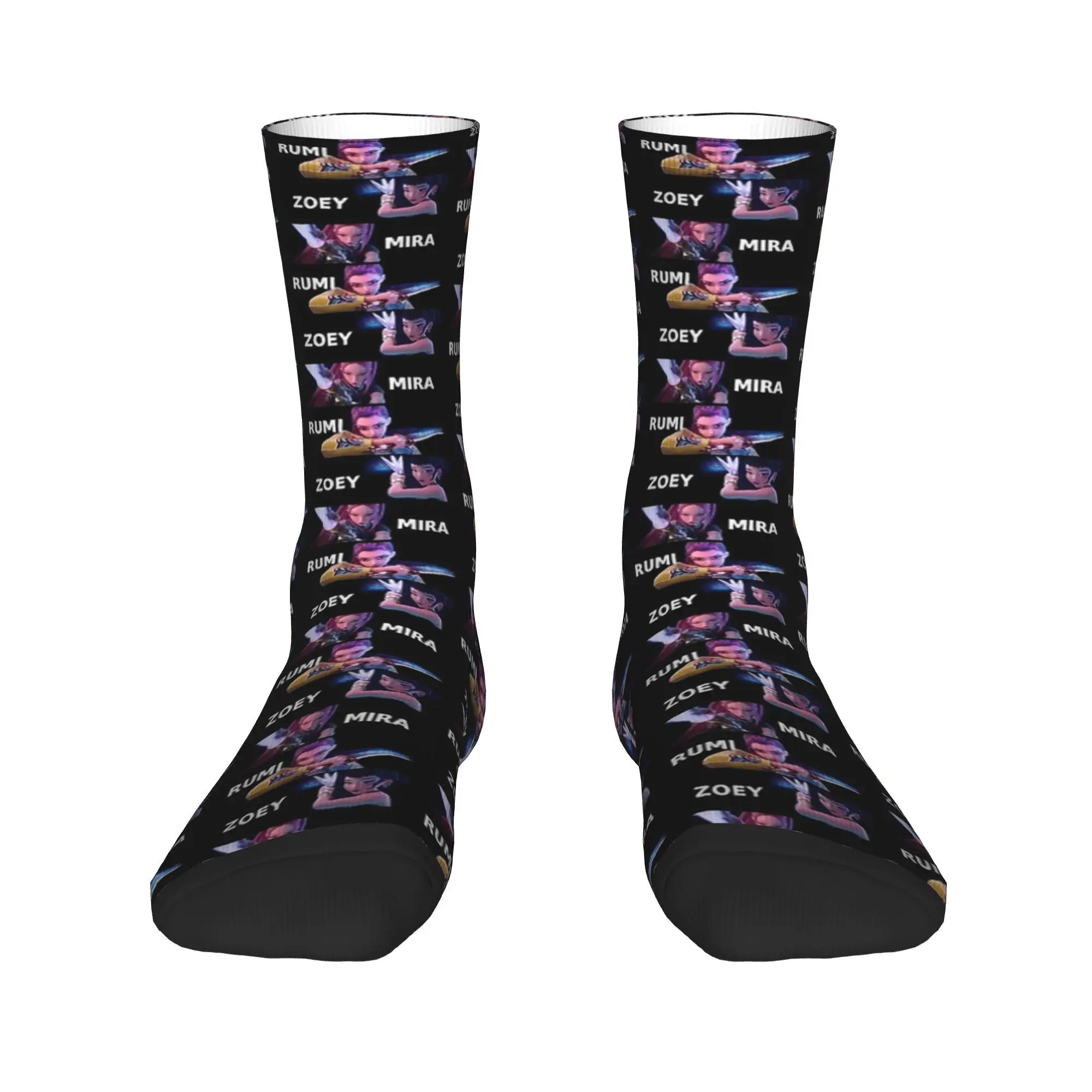 Huntrix Kpop شيطان هنتر الجوارب المضادة للانزلاق جوارب زوجين عالية الجودة تشغيل الجوارب الشتاء خمر تصميم الجوارب