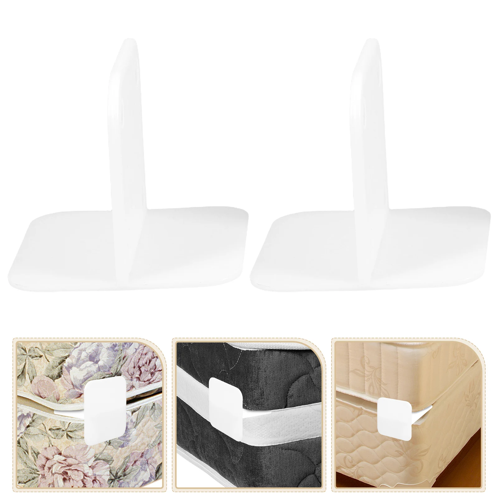 

6 Pcs Mattress Retainer Brackets to Prevent Sliding Plastic Accessory White The Hips Bed Stoppers