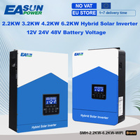 Easun 6.2KW 4.2KW 3.2KW 2.2KW Hybrid Solar Inverter 12v 24v 48v MPPT Off Grid 50/60HZ Pure Sine Wave 120A 80A 230v Solar Charge