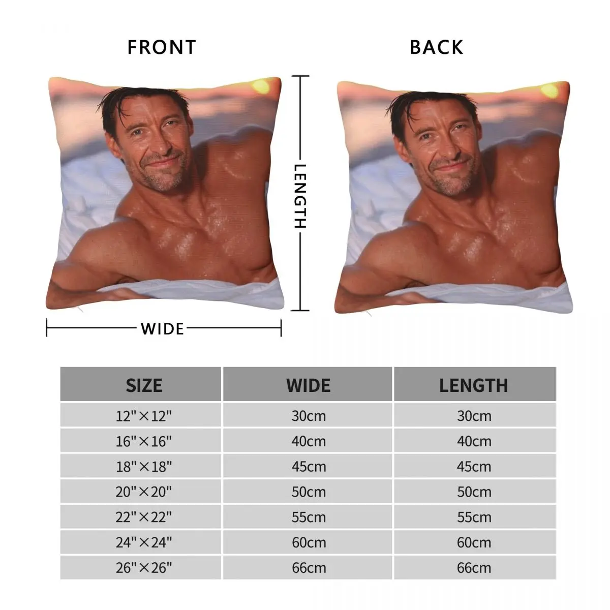 Hugh Jackman Relaxes Bed Pillowcase Polyester Linen Velvet Pattern Decorative Throw Pillow Case Sofa Seater Cushion Cover 45x45