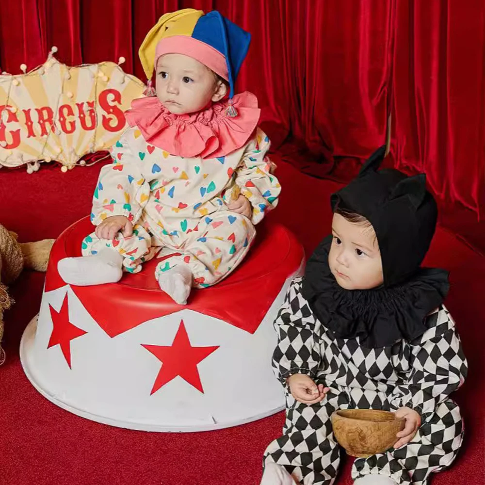 2024 Christmas Newborn Baby Harry  Circus Clown Clothes Halloween Style Suits Rompers Kids Jumpsuit Pants