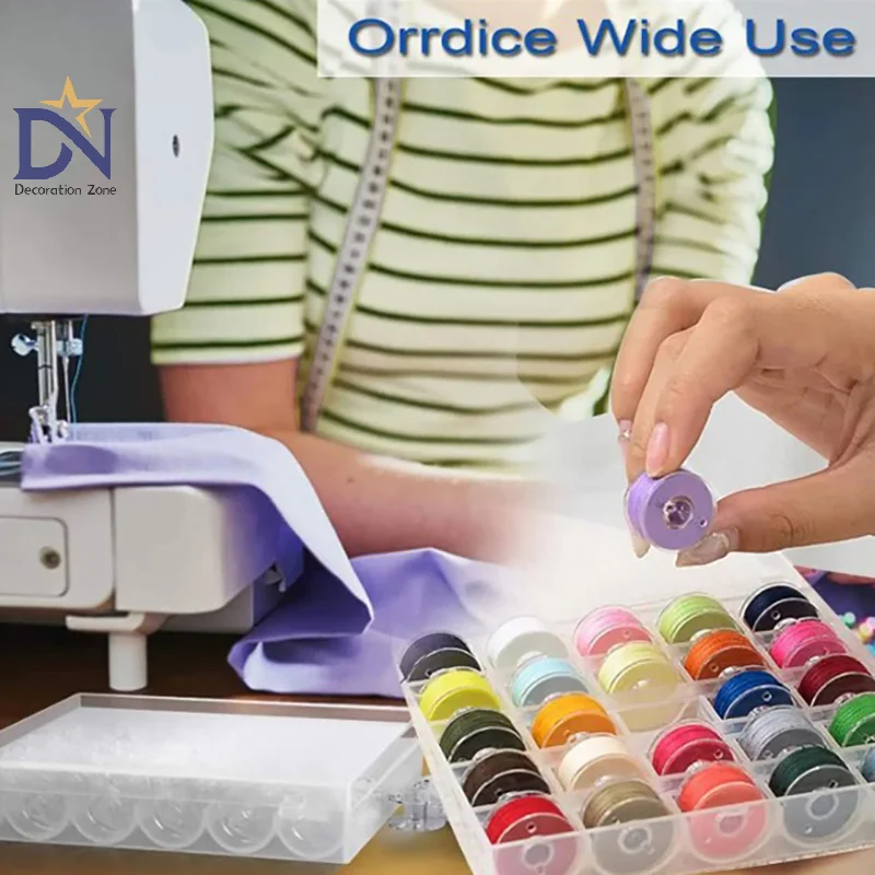 Bobbin Sewing Thread Polyester Thread Spools Sewing Machine Bobbins With Storage Box For Embroidery Sewing Accessories