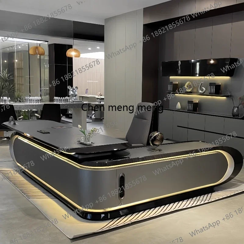 Z10Luxury Combination Computer Desks Organizer Floor Design Secretary Modern Office Desk Wood Work Boss Escritorio Desk Furnitur