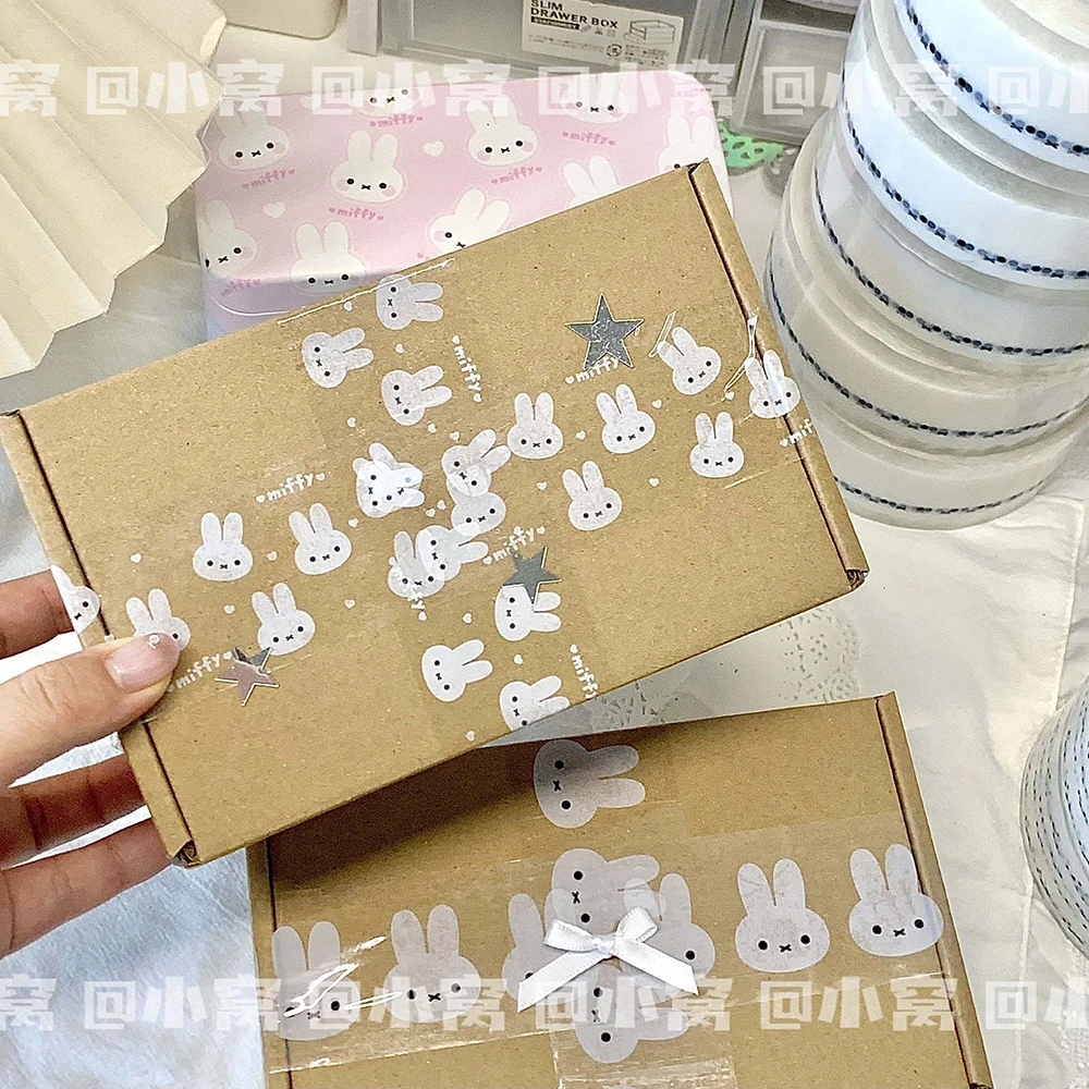 Kawaii Miffy Transparent Packaging Sealing Tape Cute Box Parcel Decorative Sticker Creative Gift Wrapping Supplies Girl Gift