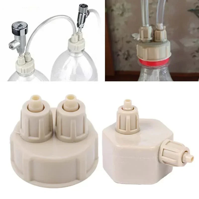 2pcs Aquarium CO2 System Tube Valve Guage Bottle Cap Aquarium Bottle Cap Fish Tank Live Plant DIY Air Diffuser Generator Tool