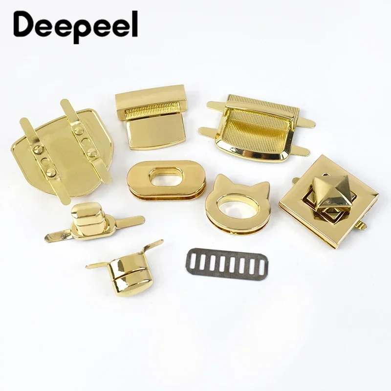 2Pcs Metal Bag Locks Turn Twist Lock Buckles Closure Clasp Handbag Wallet Decor Buckle Replacement DIY Hardware Accessories