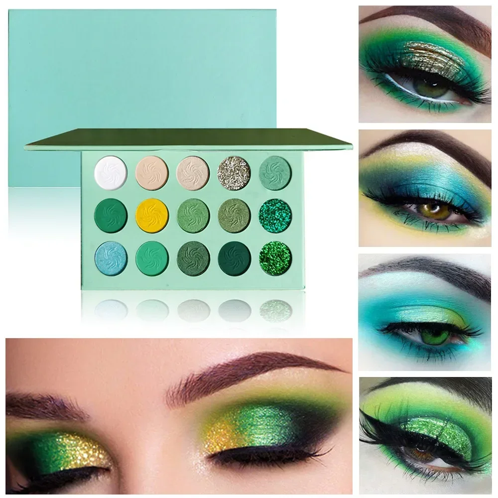 15 Colors Christmas Makeup Gliltter Eyeshadow Palette Professional Matte Pigment Eye Makeup Long Lasting Shimmer Cosmetics Gift