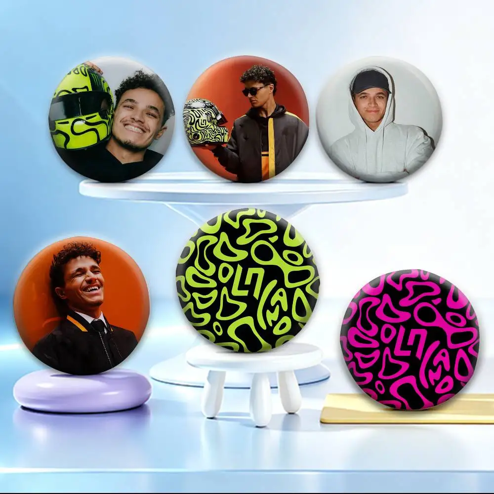 racing regulations L-Lando Norris Rectangle Badges Creative Tinplate Button PinsBrooch Badge Clothes Backpack