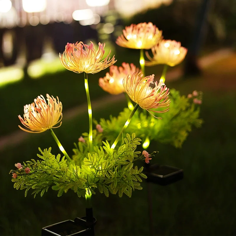 1pc Solar Garden Lights, Solar Flowers Lights with Glowing Flowers & Stems, Upgraded Solar Panel, Yard Decor and Gift for Mother