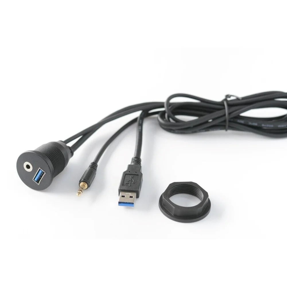 Car Audio Extension USB 3.0 AUX Panel Oxygen-free Copper Wiring High-speed Data Transfer USB Extension For Car Audio Upgrade