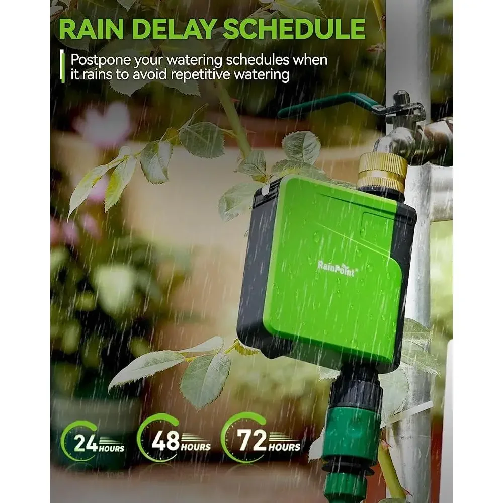 Timer per tubo flessibile WiFi intelligente Timer automatico per irrigatore con APP Controllo vocale Programma di irrigazione remoto Regolazione meteorologica Giardino