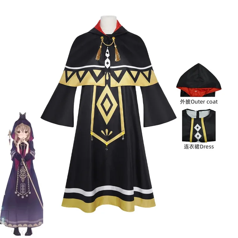 

Monica Everett Cosplay Anime Silent Witch Monica Cosplay Costume Cloak Dress Wig Uniform Halloween Party Role Play Carnival Suit