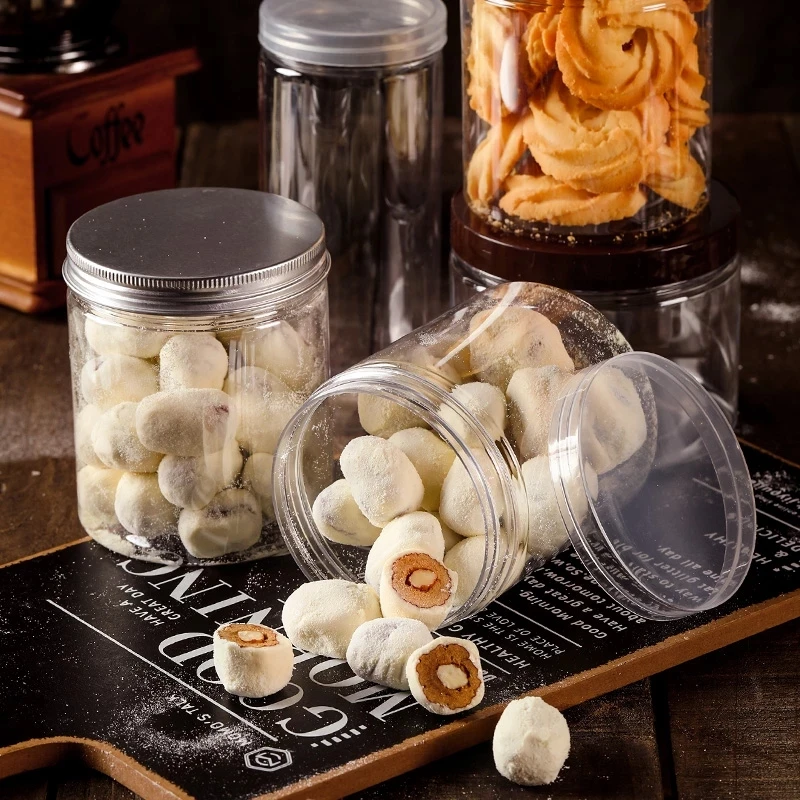 

10pcs Candy Cookies Biscuits Packaging Box Transparent Plastic Snack Jar Ice Cream Cup Tiramisu Cake Pastry Box with Lid