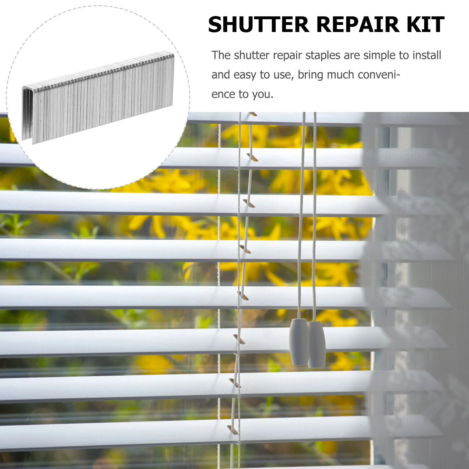 

40Pcs Plantation Shutter Staples Repair Kit Strong Stainless Steel Louvers Staples Simple to Install Suitable for Most Shutter