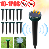 Solar Powered Sonic Mouse Gopher Mole Repellent Sound Siren Ultrasonic Animal Repellent Deterrent for Garden Courtyard Farm Lawn