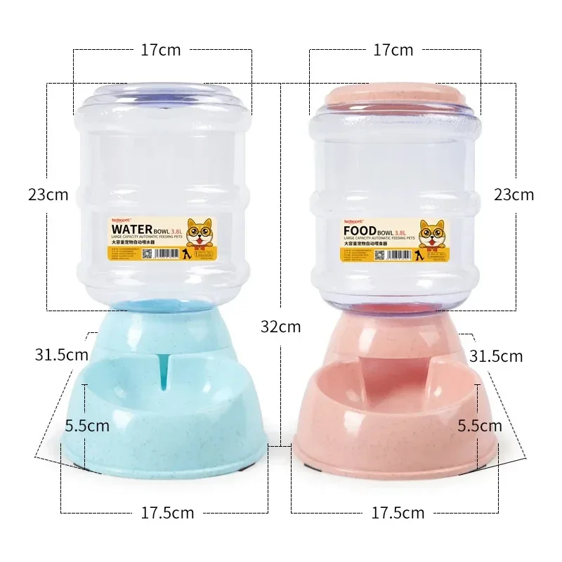 Cat Bowl Dog Bowl Pet Automatic Feeder Water Dispenser Large Capacity Wholesale Wheat Straw Dog Food Basin Dog Drinking Basin