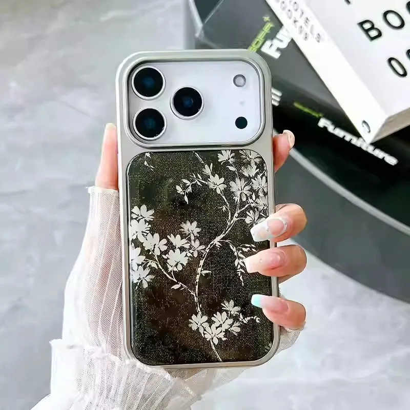 

Корейский чехол для телефона с изображением свежих белых цветов для iPhone 17 AIR 16 15 14 13 12 11 PRO MAX PLUS, пылезащитный чехол