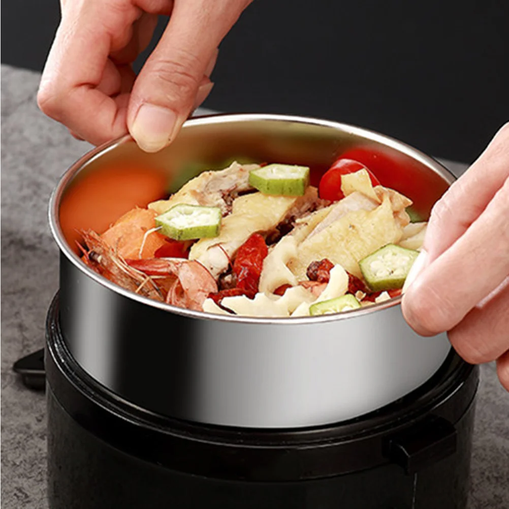 

Heat Preservation Lunch Box Bento Box Stainless Steel PP Safe Practical Black Three Layer for Daily Use