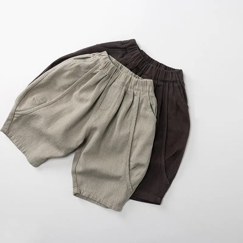 

2025 Autumn New Children Loose Trousers Cotton Girls Solid Harem Pants Baby Casual Pants Boys Wide Leg Pants Kids Clothes