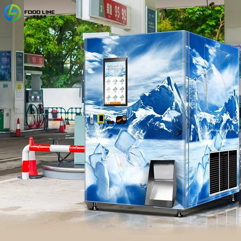 Vending Machine Supplier Screen 24 Hours Self Service Ice Vending Machine for Optimal Ice Making ATM Ice Vending Machine