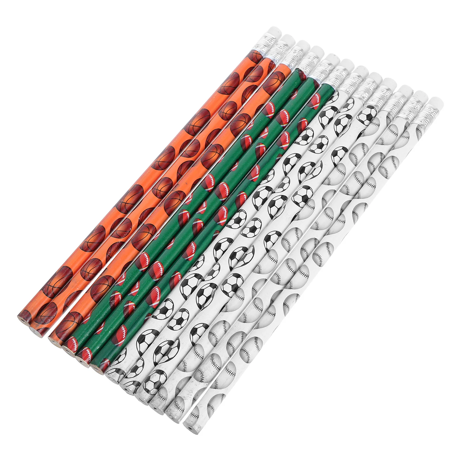 

48pcs Hockey Stick Sports Pencils with Erasers Football Basketball Theme Drawing Supplies Stationery Set Party Decorations