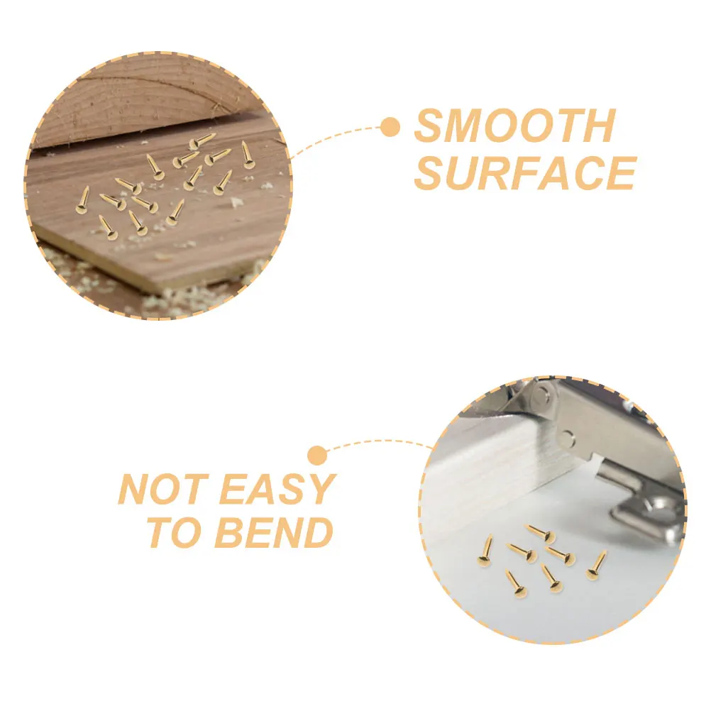 100 قطعة من الأظافر النحاسية الموثوقة برأس مستدير، مثبتات صلبة لتعليق الأثاث، أظافر نحاسية ذاتية الصنع #3