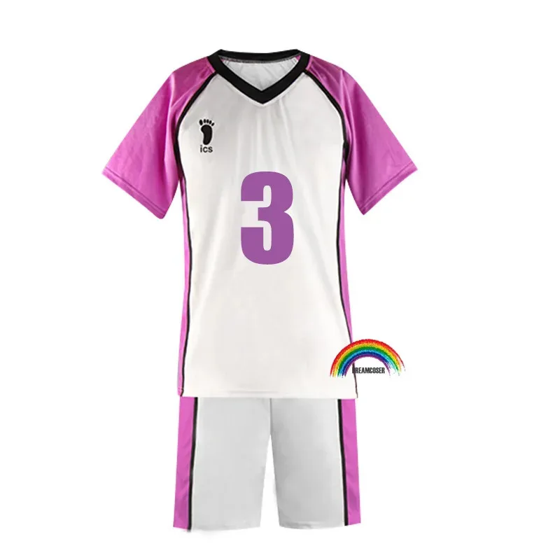 Haikyuu Temporada 3 Cosplay Jersey Shiratorizawa uniformes de la Academia Wakatoshi Ushijima Eita Semi Satori Tendo ropa deportiva conjuntos de disfraces