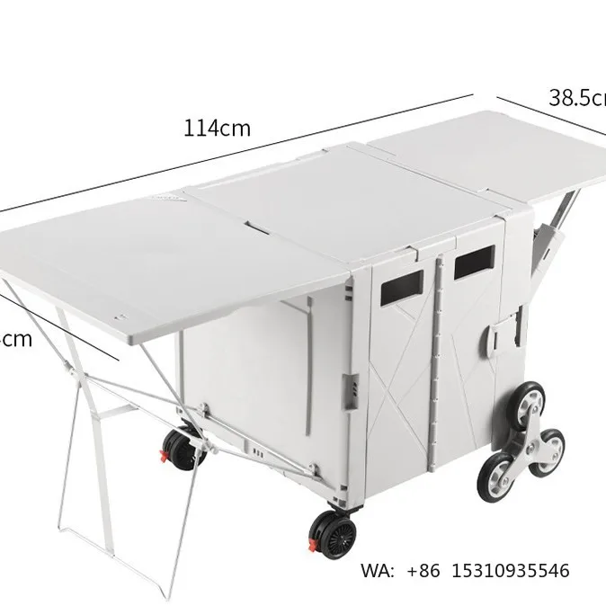 Folding Camping Trolley Outdoor Portable Table Small Cart