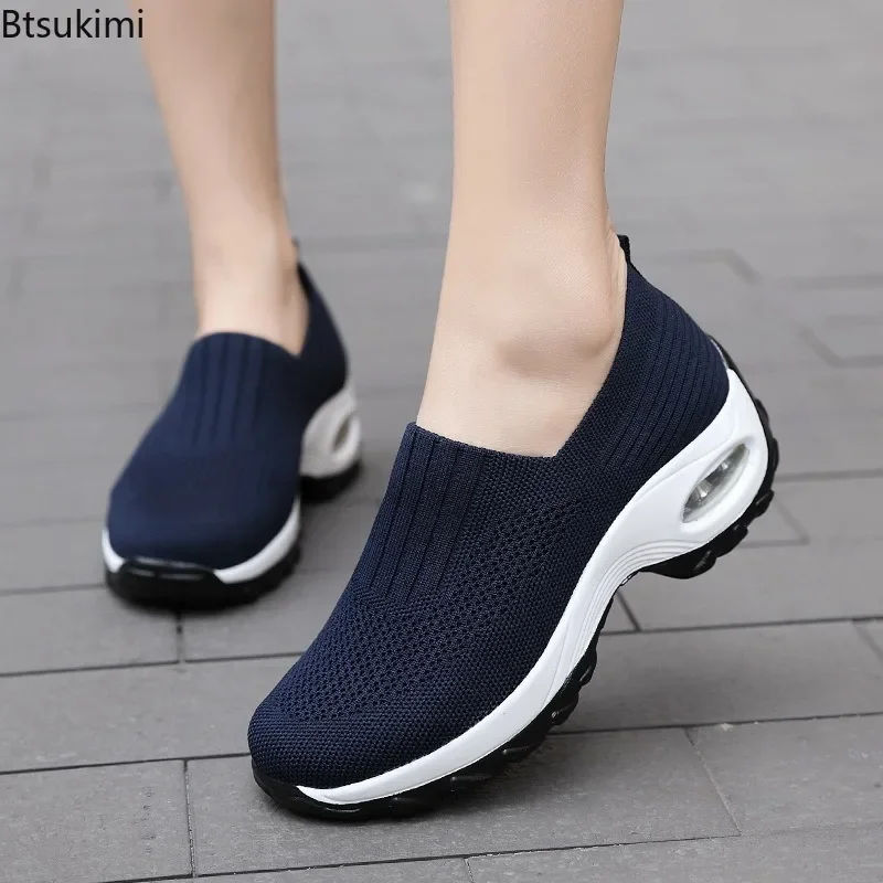 2024 Women\'s Casual Platform Woven Loafers Spring Summer Tennis Shoes Female Slip Shoes Zapatos De Mujer Outdoor Walking Shoes