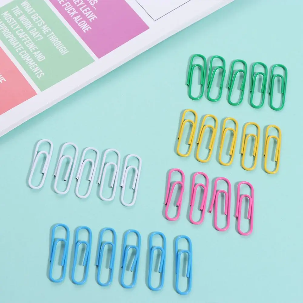 50PCS File Holder Creative Metal Paper Clips Alloy Colored Bookmark Clip Binding Binder Clamps Office