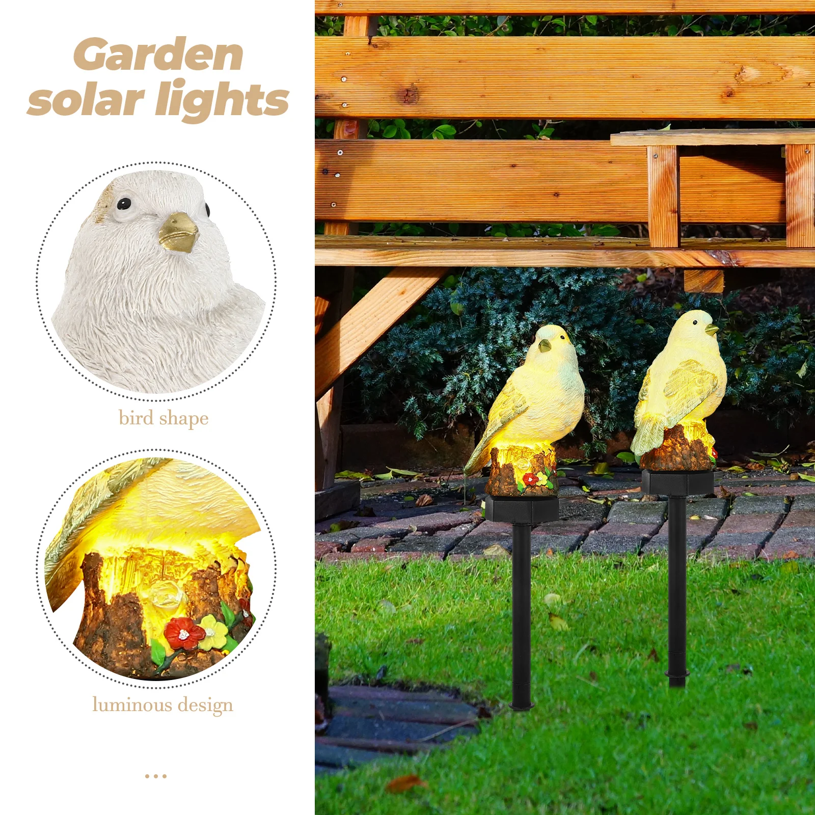 

Solar Powered Decorative Lights Cartoon Bird Garden Stake L Lanterns Outdoor Solar Lights Plastic Realistic Glow Pathway