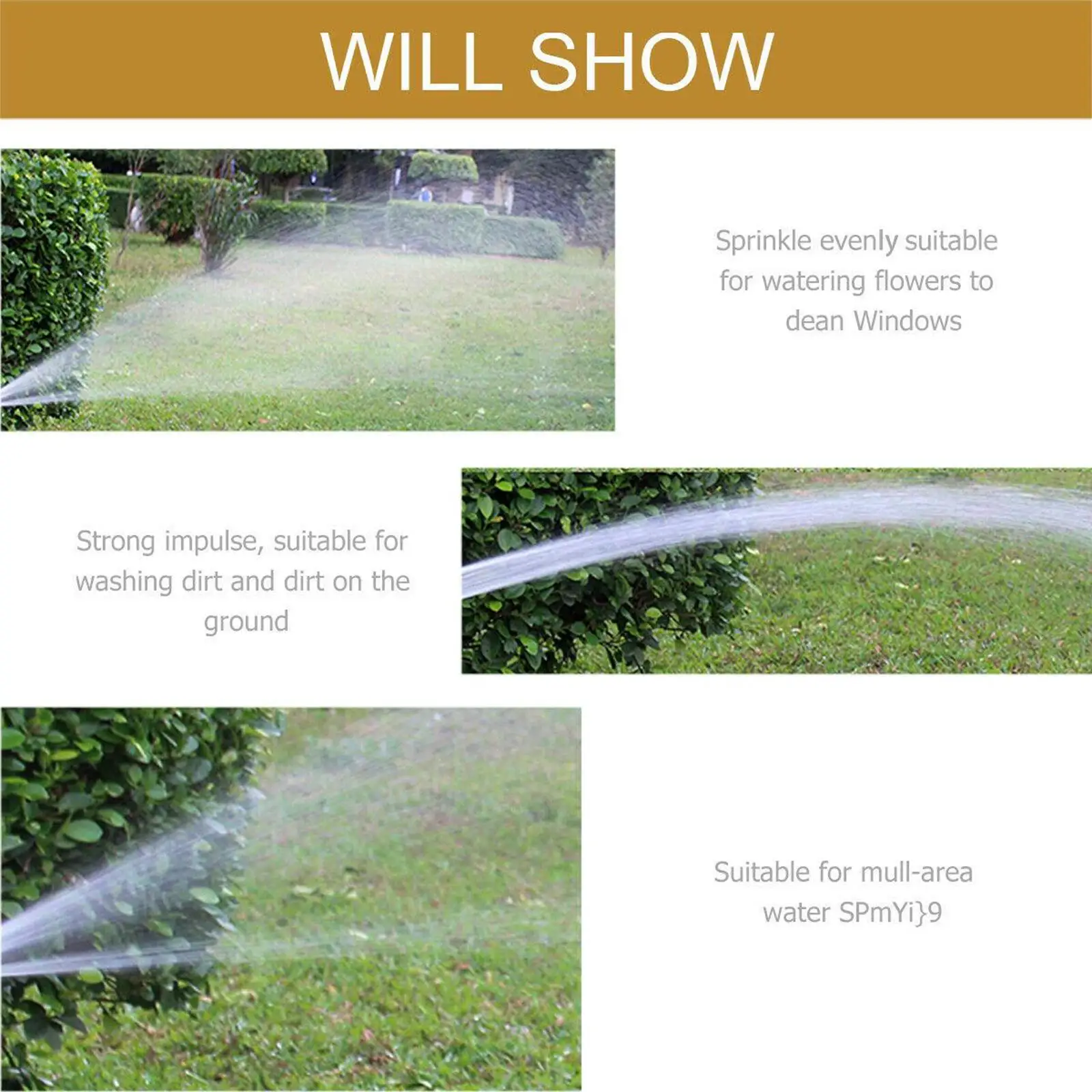 Zinc Alloy High Pressure Hose Nozzle Water Spray for Gardening Irrigation and Car Cleaning Tasks