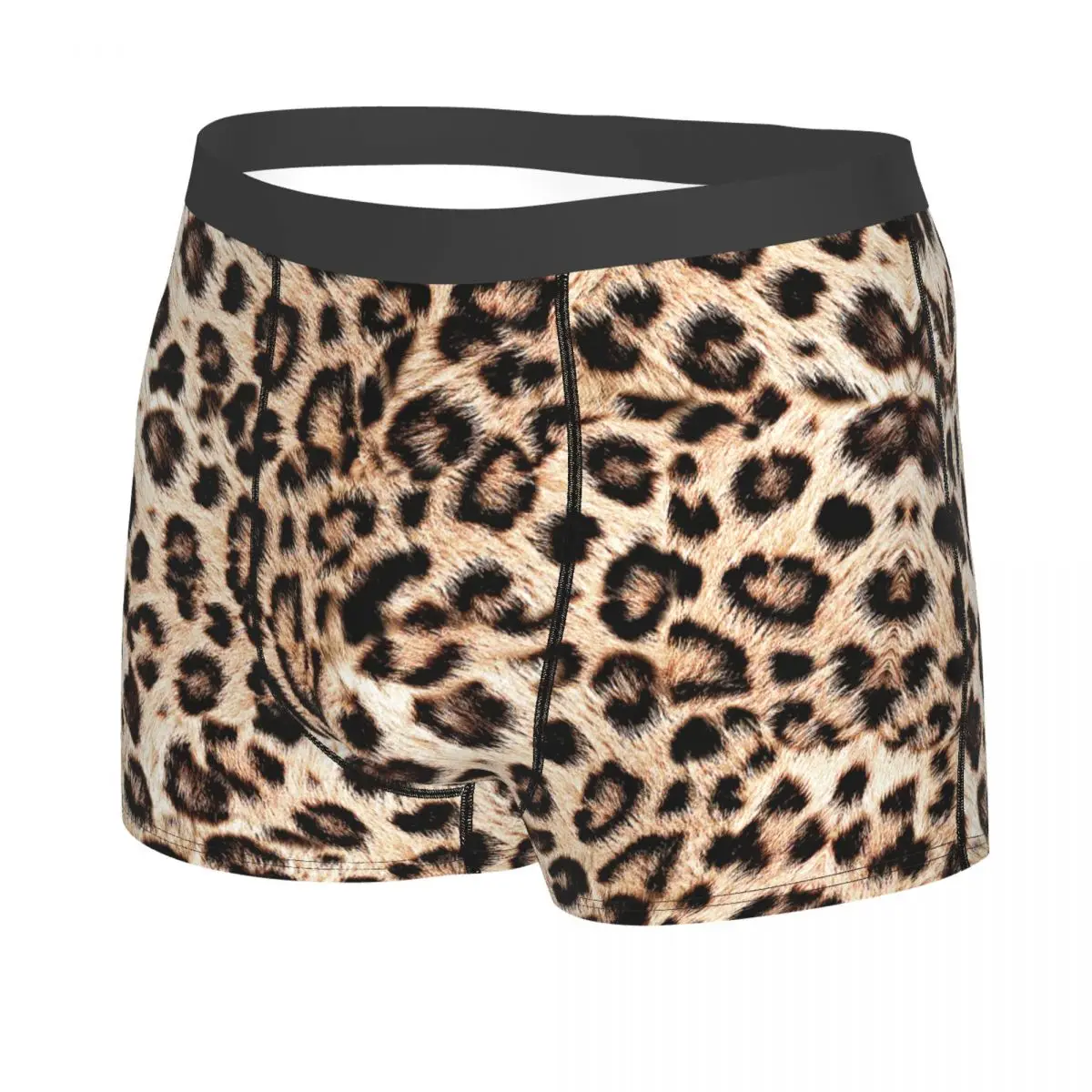 Custom Sexy Leopard Pattern Boxer Shorts For Men 3D Printed Male Animal Skin Underwear Panties Briefs Stretch Underpants