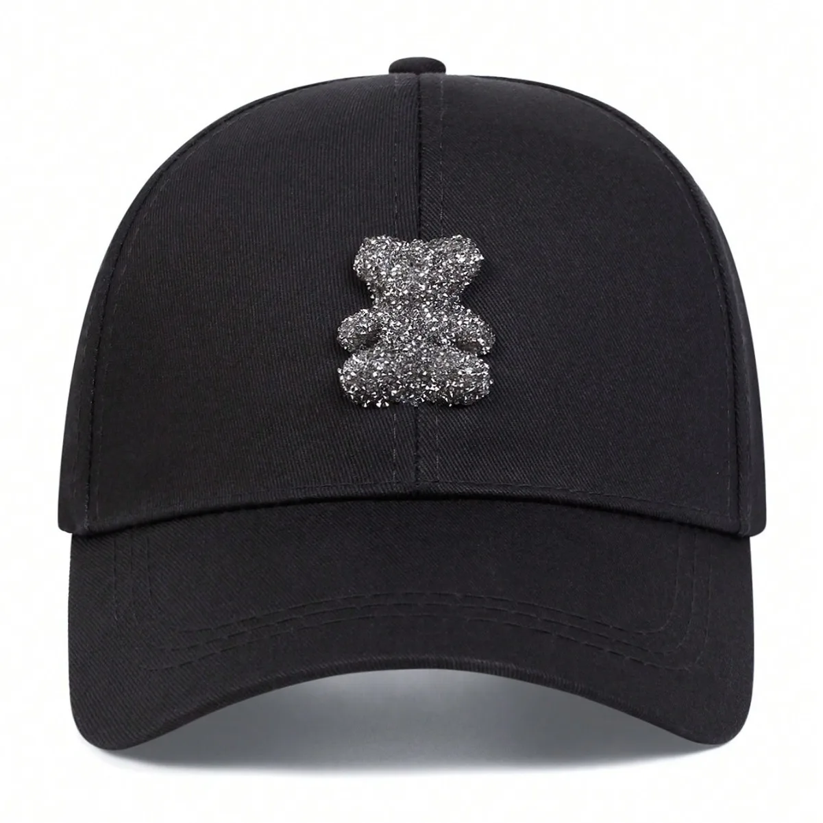 Kapelusz przeciwsłoneczny Damski letni nowy modny kapelusz przeciwsłoneczny Wiosna i jesień Rhinestone Bear Baseball Cap Show Face Small Cap