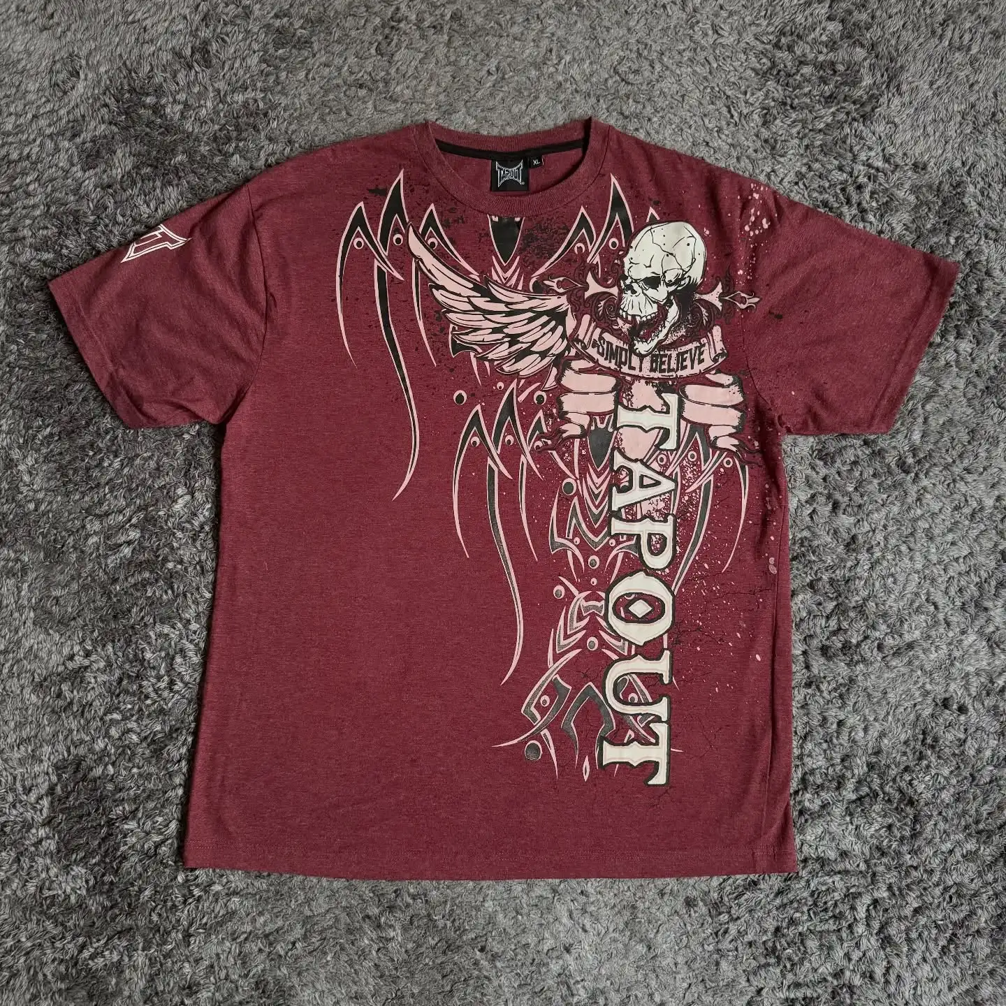 Men's 2000s Gothic Skull Wing Print Oversized T-Shirt | Retro American Streetwear Harajuku Punk Hip Hop Y2K Top