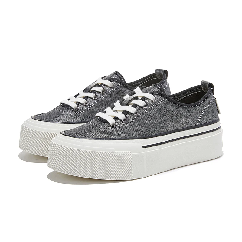 

AI2026 New Women's Sneakers Shoes Flat Non-Slip Skateboard Shoes Women Retro Washed Denim frail Shoes